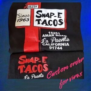 Custom Listing For virax Two XXL Snap-E Tacos Black T-Shirts